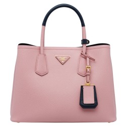 Prada Bicolor Double Medium Pink Saffiano Bag TDBS28291