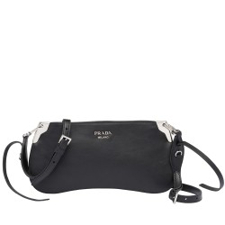 Prada Black Sidonie Leather Shoulder Bag TDBS28346