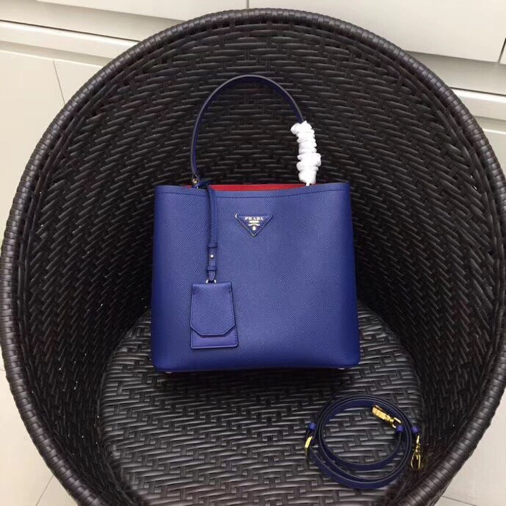 Prada Blue Saffiano Leather Double Bag TDBS28298