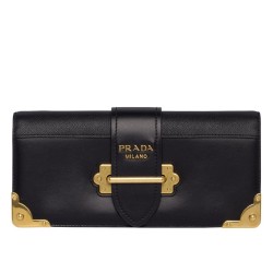 Prada Cahier Clutch In Black Saffiano Calf Leather TDBS28097