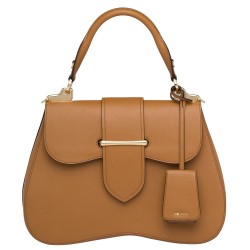 Prada Camel Large Sidonie Saffiano Leather Bag TDBS28300