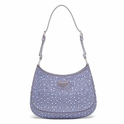 Prada Cleo Bag In Wisteria Satin with Cystal Appliques TDBS28110