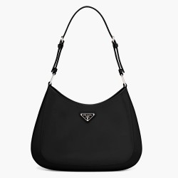 Prada Cleo Large Shoulder Bag In Black Brushed Leather  TDBS28113