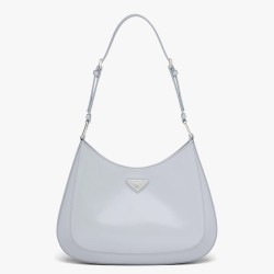 Prada Cleo Shoulder Large Bag In Blue Brushed Leather TDBS28116