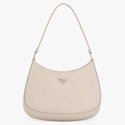 Prada Cleo Shoulder Small Bag In Beige Brushed Leather TDBS28118