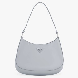 Prada Cleo Shoulder Small Bag In Blue Brushed Leather TDBS28119