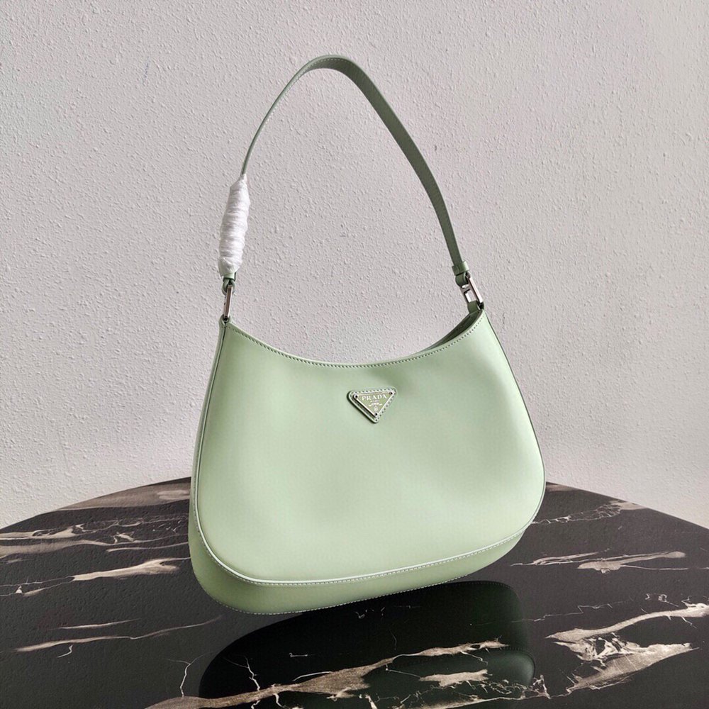 Prada Cleo Small Shoulder Bag In Aqua Brushed Leather TDBS28122