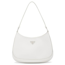 Prada Cleo Small Shoulder Bag In White Brushed Leather TDBS28125