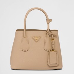 Prada Double Mini Bag In Beige Saffiano Leather TDBS28301