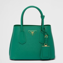 Prada Double Mini Bag In Green Saffiano Leather TDBS28303