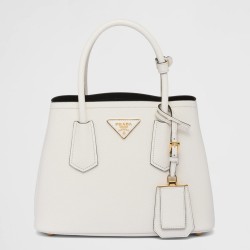 Prada Double Mini Bag In White Saffiano Leather TDBS28305