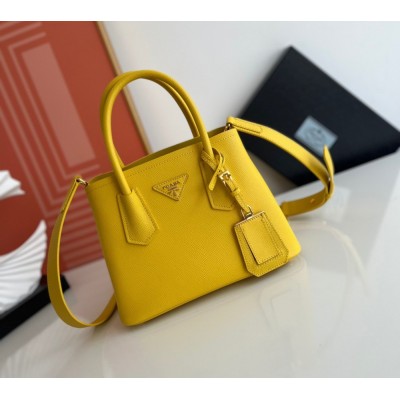 Prada Double Mini Bag In Yellow Saffiano Leather TDBS28306