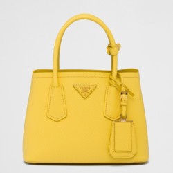 Prada Double Mini Bag In Yellow Saffiano Leather TDBS28306