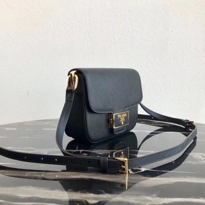 Prada Embleme Bag In Black Saffiano Leather  TDBS28307