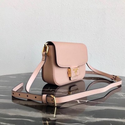 Prada Embleme Bag In Powder Pink Saffiano Leather TDBS28310