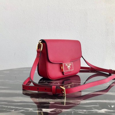 Prada Embleme Bag In Red Saffiano Leather  TDBS28311