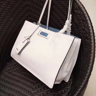 Prada Etiquette Tote Bag In White Calf Leather TDBS28416