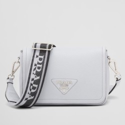 Prada Flap Shoulder Bag in Cornflower Grained Leather TDBS28141