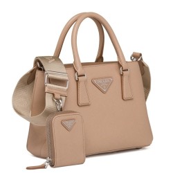 Prada Galleria Micro Bag In Beige Saffiano Leather TDBS28199