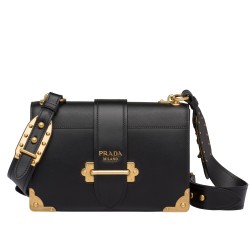 Prada Large Cahier Bag In Black Leather TDBS28094