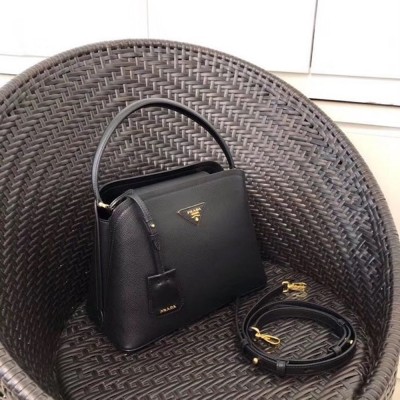 Prada Matinee Mini Bag In Black Saffiano Leather TDBS28318