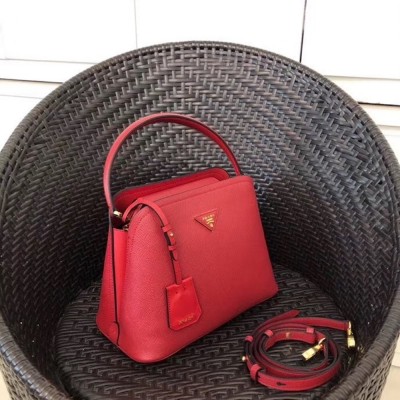 Prada Matinee Mini Bag In Red Saffiano Leather TDBS28320