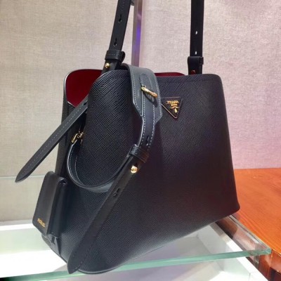 Prada Matinee Small Bag In Black Saffiano Leather TDBS28322