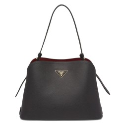 Prada Matinee Small Bag In Black Saffiano Leather TDBS28322