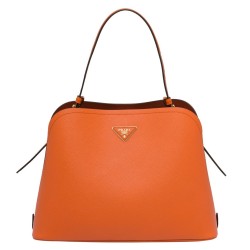 Prada Matinee Tote Bag In Orange Saffiano Leather TDBS28432