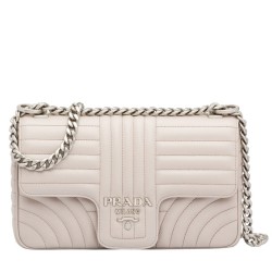 Prada Medium Diagramme Flap Bag In Ivory Calfskin TDBS28188