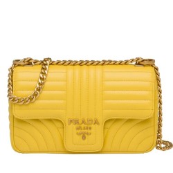 Prada Medium Diagramme Flap Bag In Yellow Calfskin TDBS28191