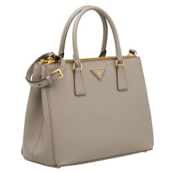 Prada Medium Galleria Bag In Grey Saffiano Leather TDBS28206