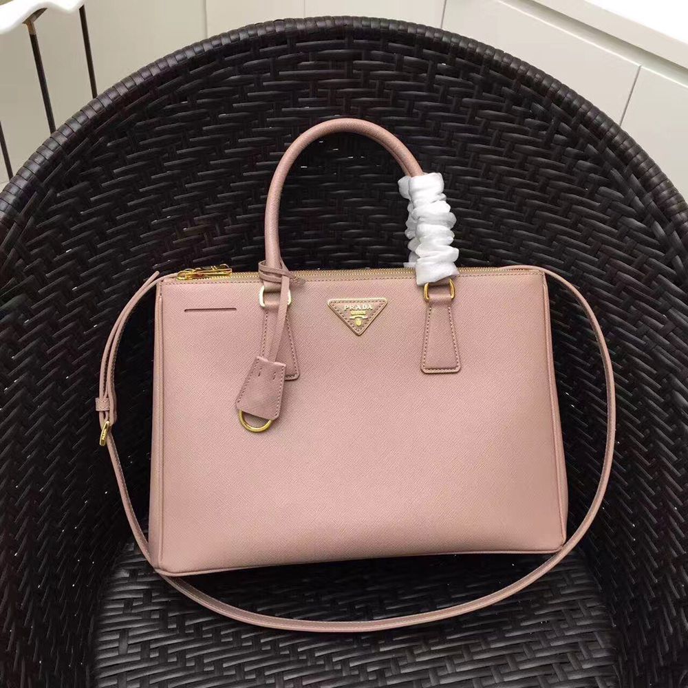 Prada Medium Galleria Bag In Pink Saffiano Leather TDBS28207