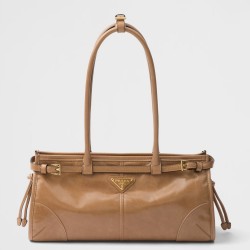 Prada Medium Tote Bag in Brown Soft Leather TDBS28438