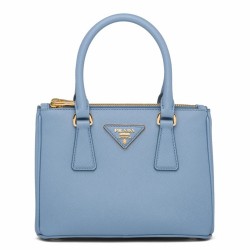 Prada Mini Galleria Bag In Light Blue Saffiano Leather TDBS28213