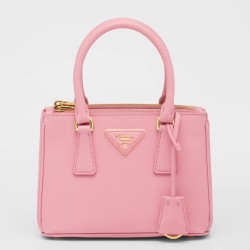 Prada Mini Galleria Bag In Pink Saffiano Leather TDBS28214