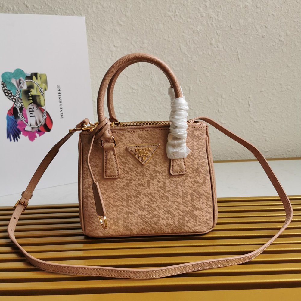 Prada Mini Galleria Bag In Powder Pink Saffiano Leather TDBS28215