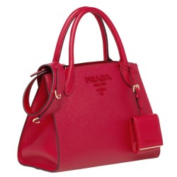 Prada Monochrome Bag In Red Saffiano Leather TDBS28329