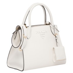 Prada Monochrome Bag In White Saffiano Leather TDBS28330