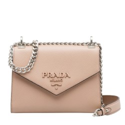 Prada Monochrome Flap Bag In Powder Pink Saffiano Leather TDBS28148