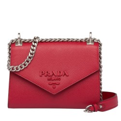 Prada Monochrome Flap Bag In Red Saffiano Leather TDBS28149