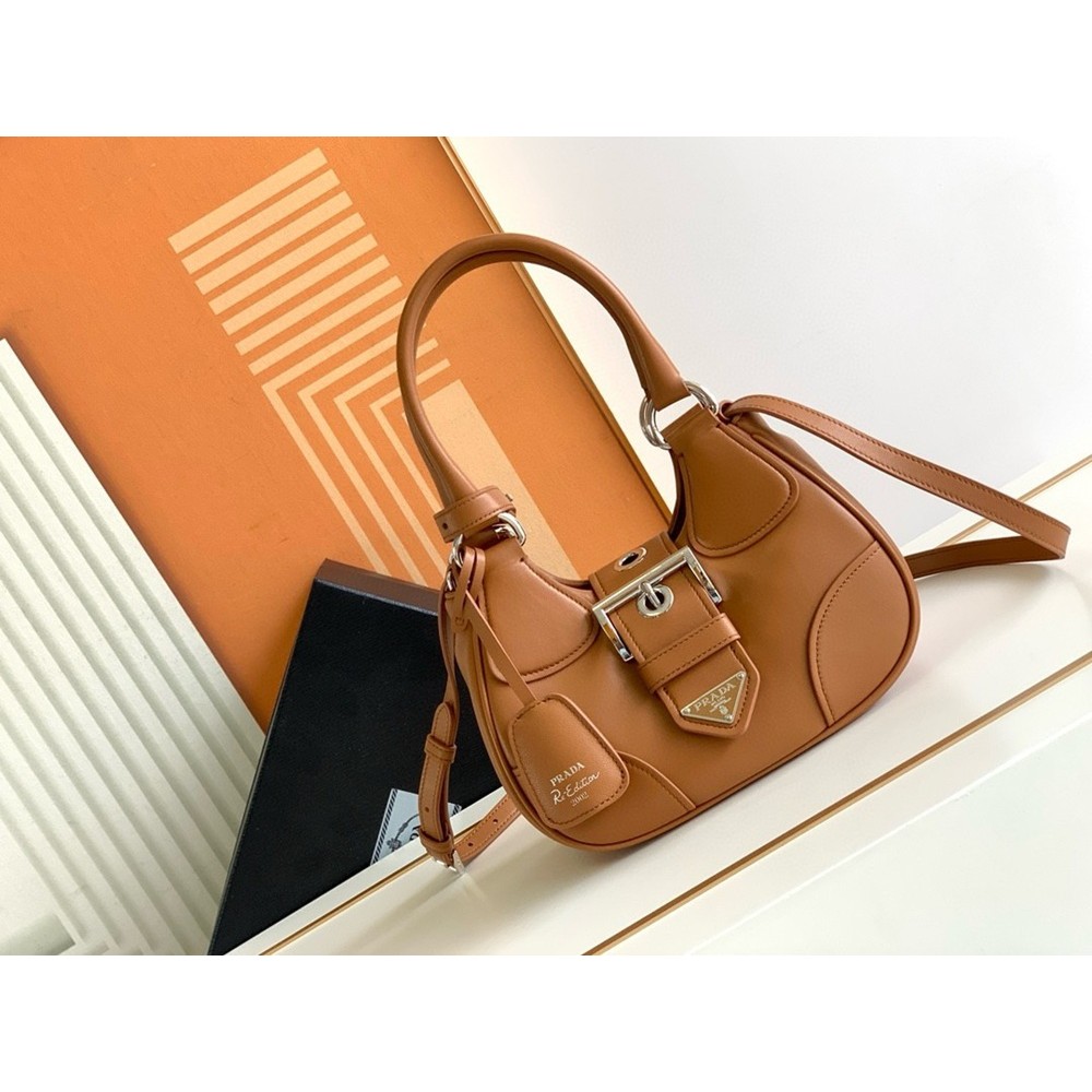 Prada Moon Bag in Caramel Padded Nappa Leather TDBS28246