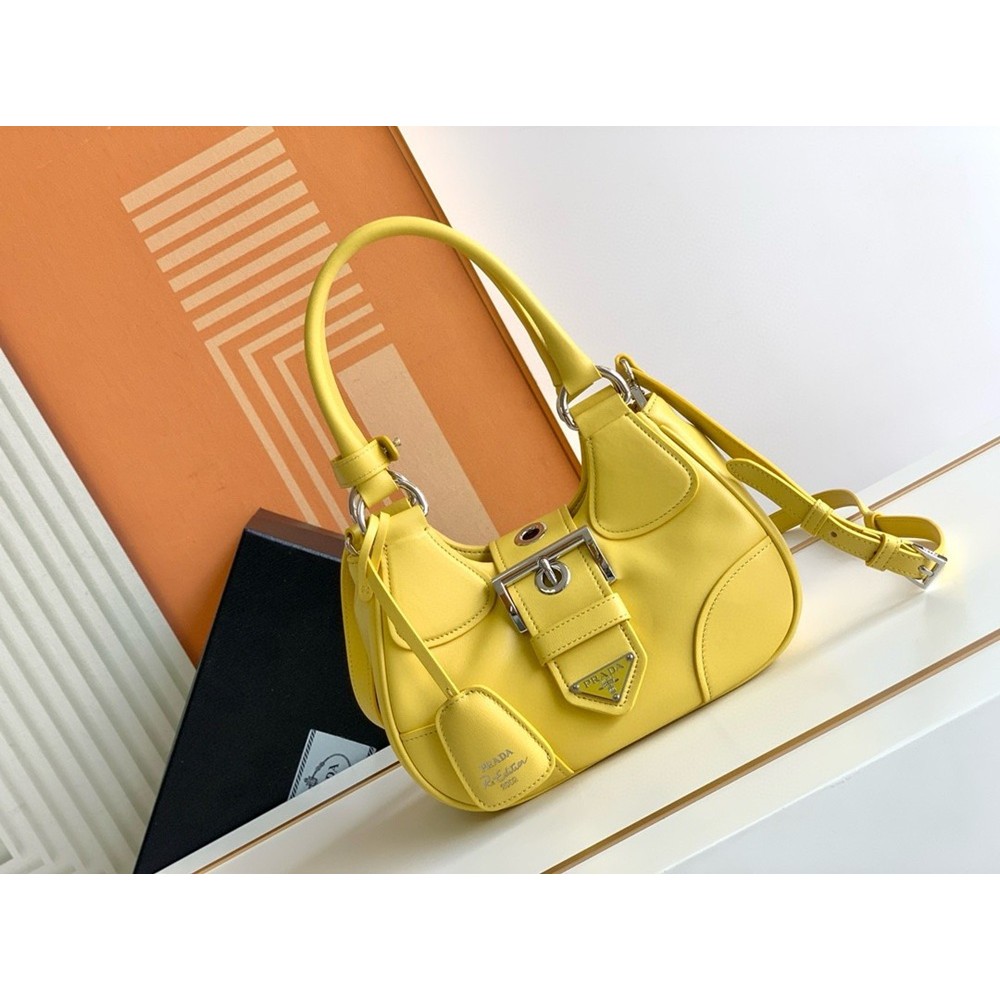 Prada Moon Bag in Yellow Padded Nappa Leather TDBS28250