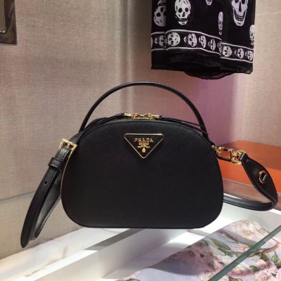 Prada Odette Black Saffiano Leather Bag TDBS28335