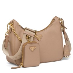 Prada Re-Edition 2005 Shoulder Bag In Beige Saffiano Leather TDBS28266