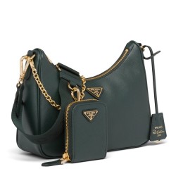 Prada Re-Edition 2005 Shoulder Bag In Green Saffiano Leather TDBS28272