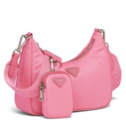 Prada Re-Edition 2005 Shoulder Bag In Pink Nylon  TDBS28273