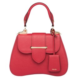 Prada Red Large Sidonie Saffiano Leather Bag TDBS28340