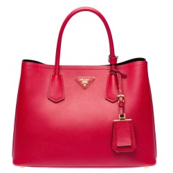 Prada Red Saffiano Double Medium Bag TDBS28341