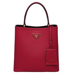 Prada Red Saffiano North South Double Medium Bag TDBS28342